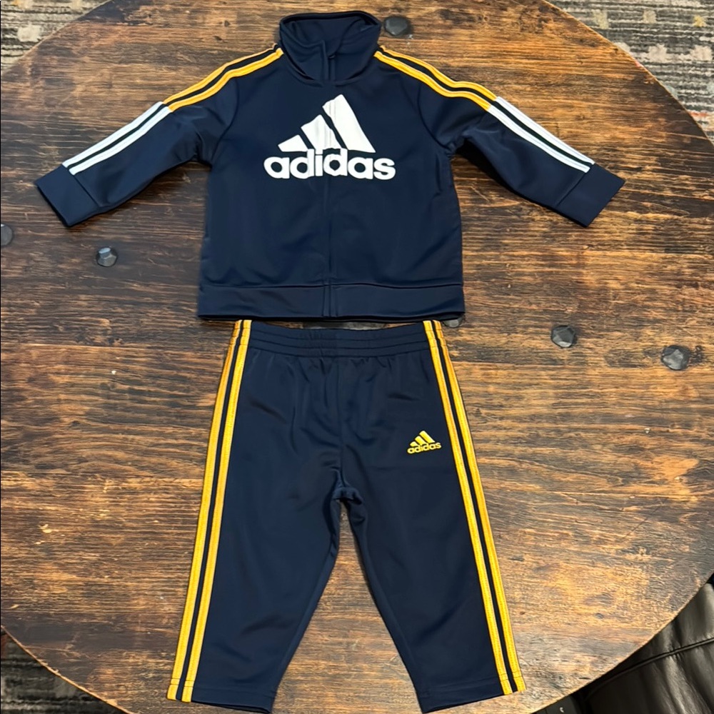 Adidas Dark Blue and Yellow Kids' Tracksuit, Like new!